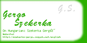 gergo szekerka business card